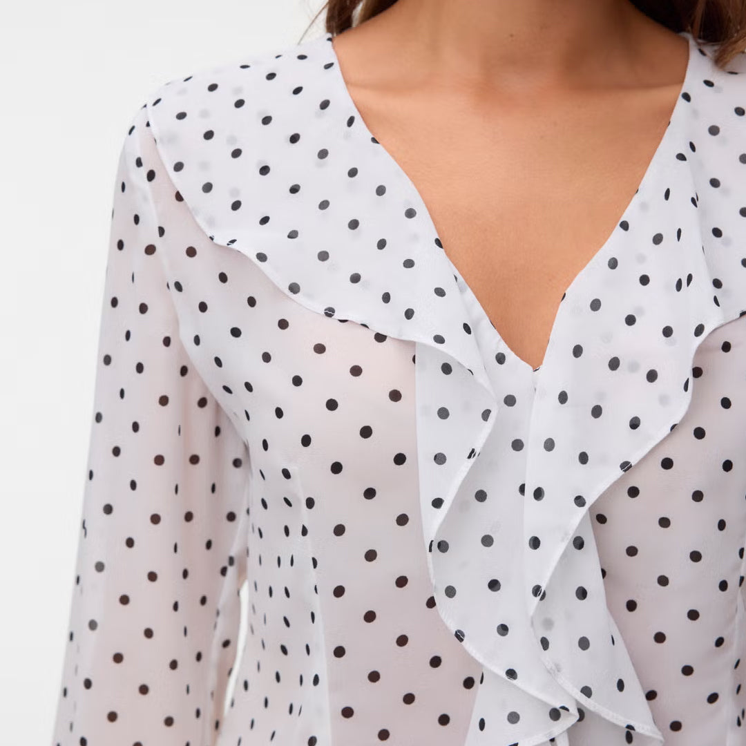 Bluzë Vero Moda VMWILLOW LS FRILL TOP WVN LCS