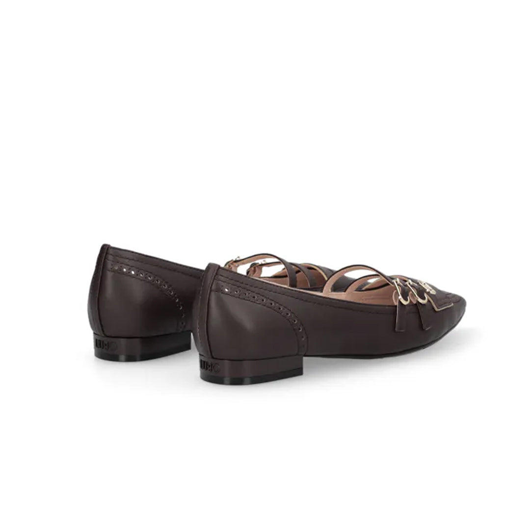 Këpucë Liu Jo VIVIEN 09 - BALLERINA BABY CALF LEATHER MOKA