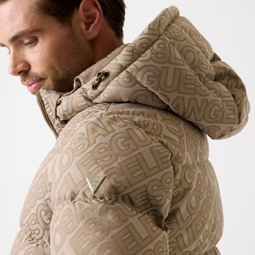 Jakne GUESS ALLOVER LOGO PUFFA JACKET