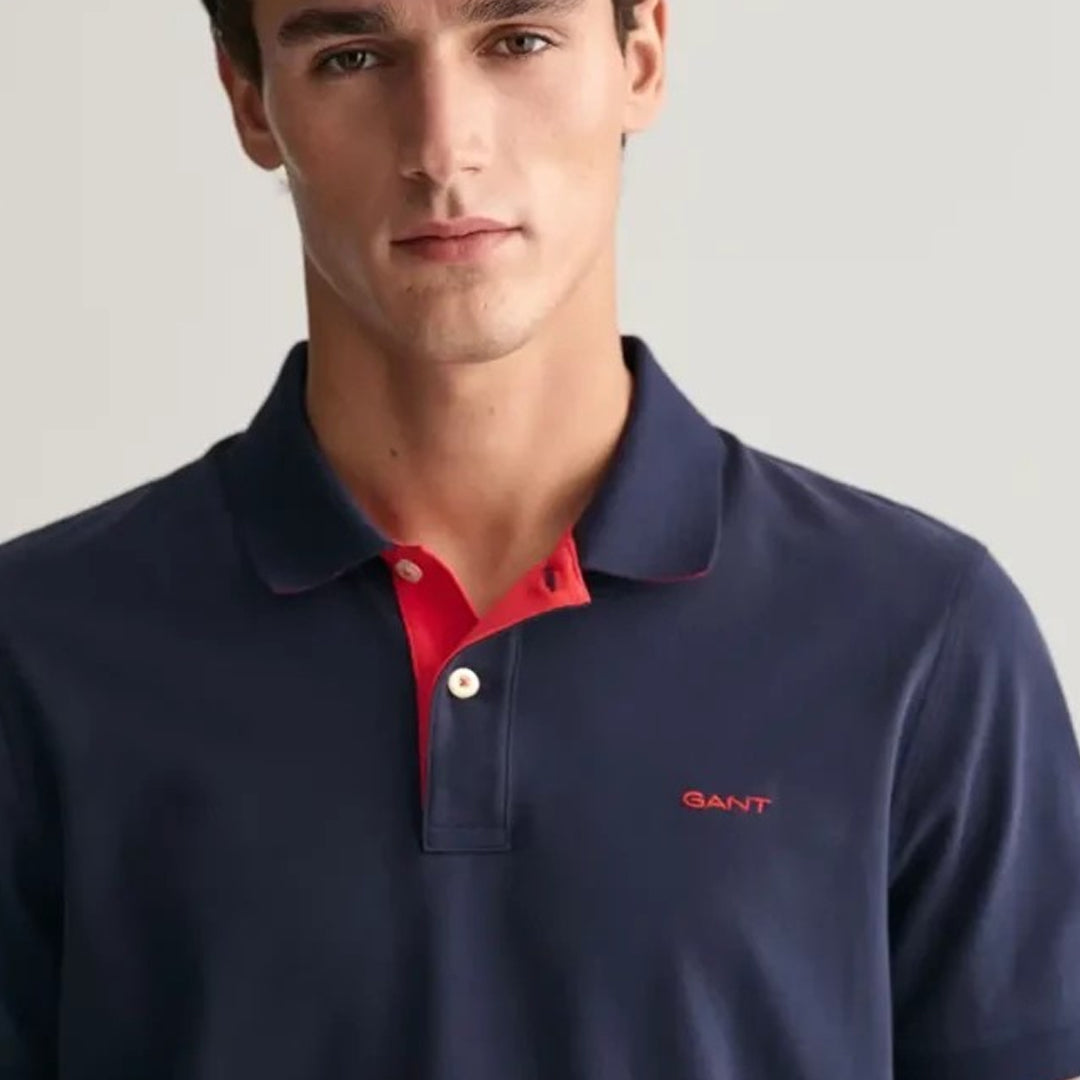 Maicë Gant REG CONTRAST PIQUE SS POLO