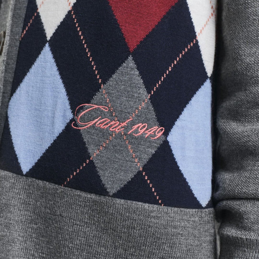 Bluzë GANT ARGYLE V-NECK CARDIGAN