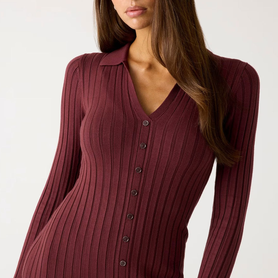 Fustan GUESS LS VN RIB MIRANDA SWTR DRS