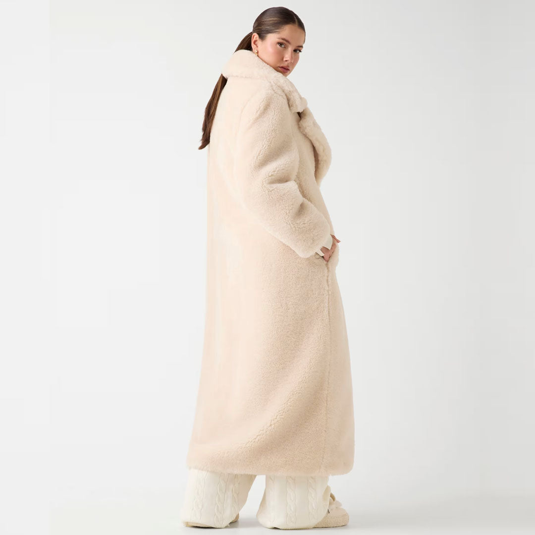 Palltë GUESS EUGENIE MAXI FAUX FU