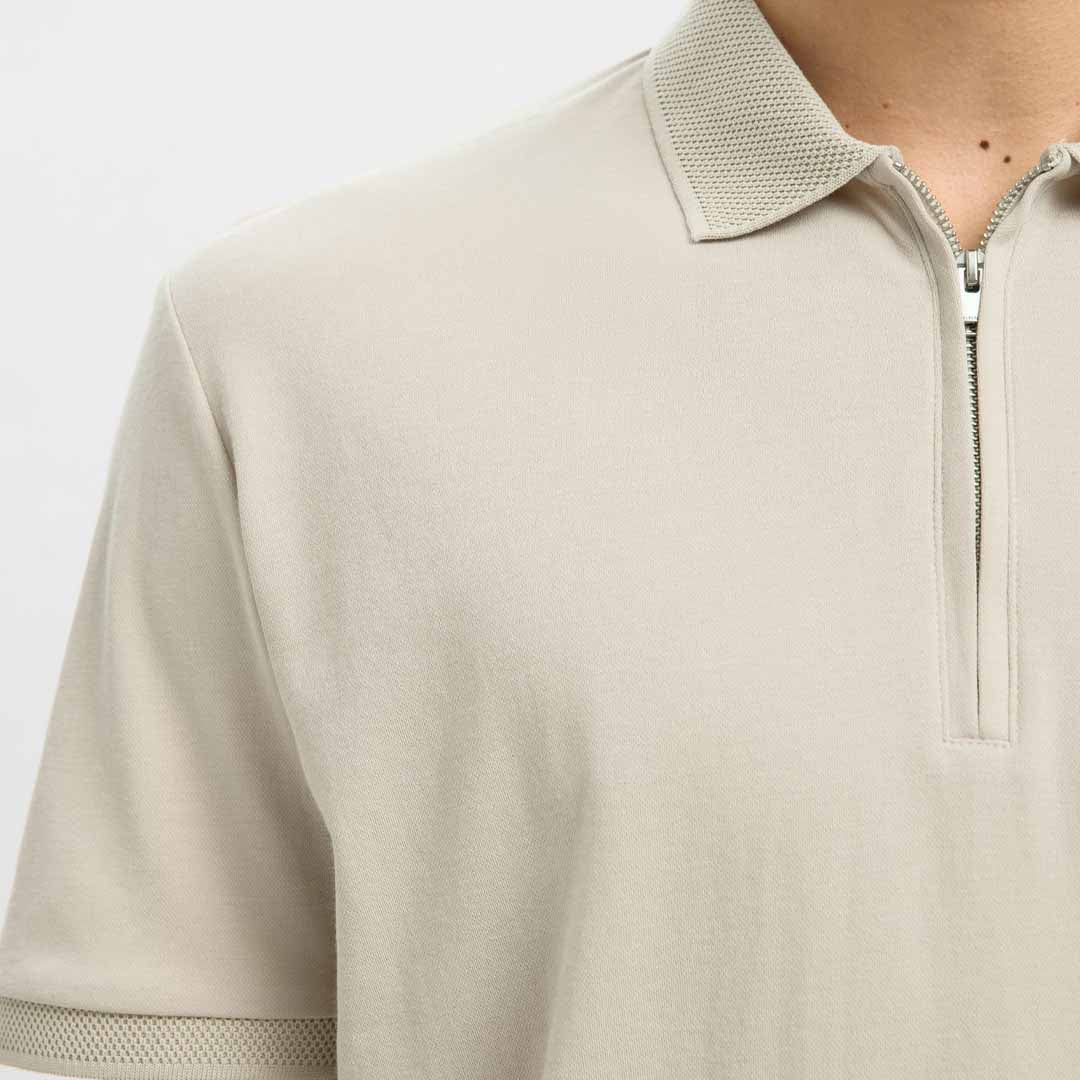 Maicë Selected SLMFAVE ZIP SS POLO NOOS