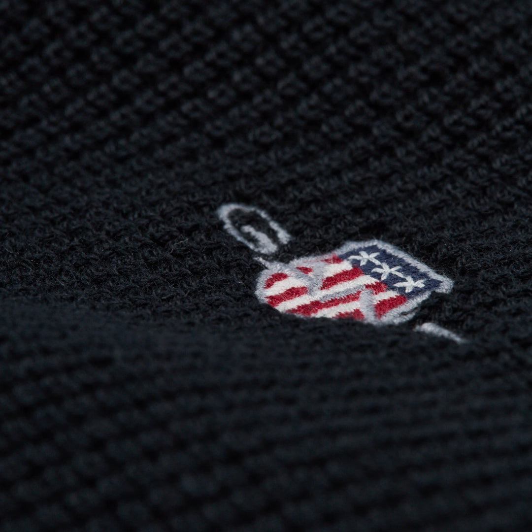 Duks Gant WAFFLE KNIT ZIP CARDIGAN