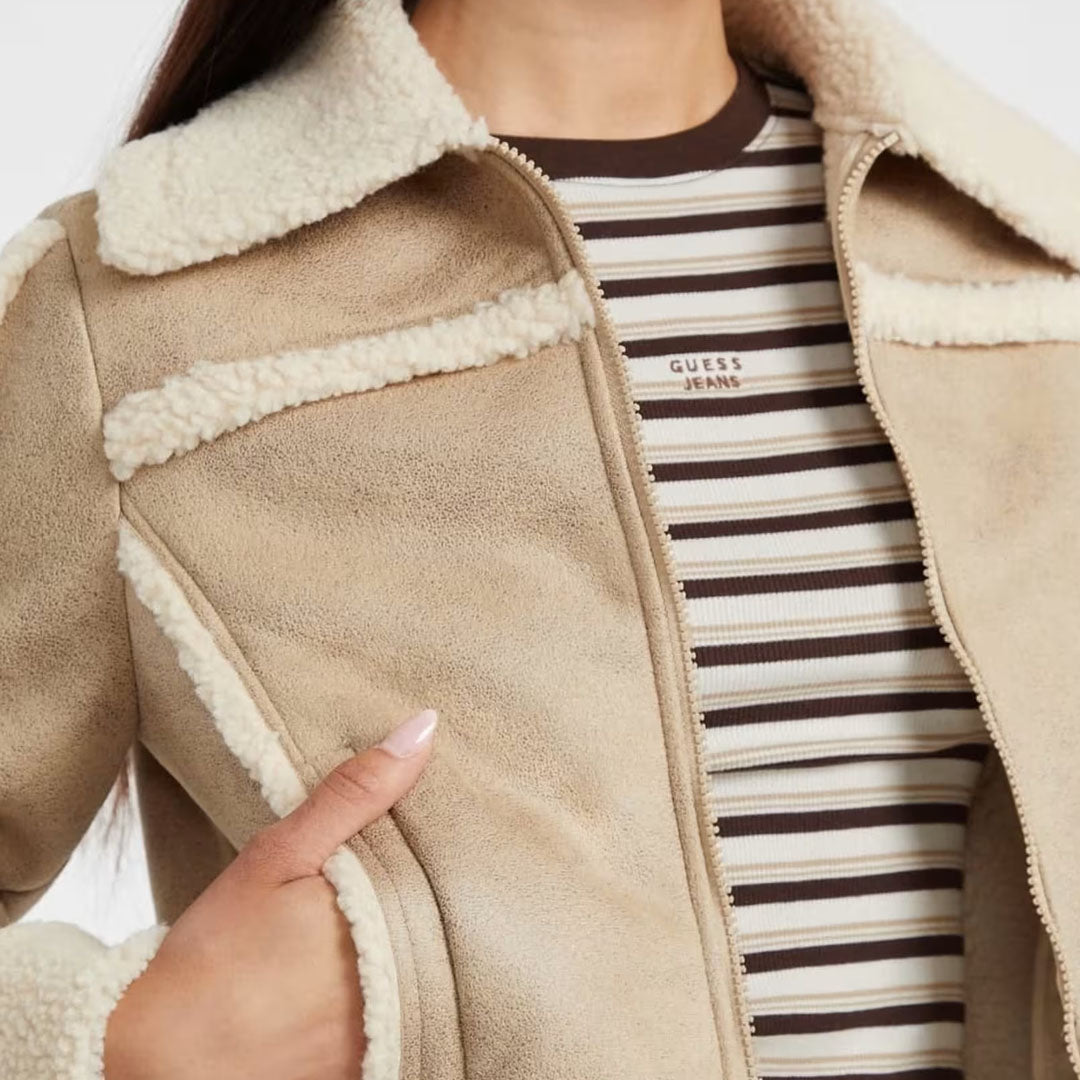 Jakne GUESS JEANS GJ FAUX SHEARLING JKT