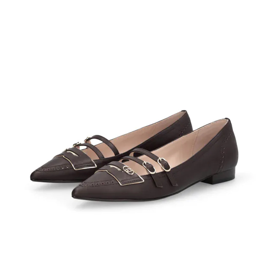 Këpucë Liu Jo VIVIEN 09 - BALLERINA BABY CALF LEATHER MOKA