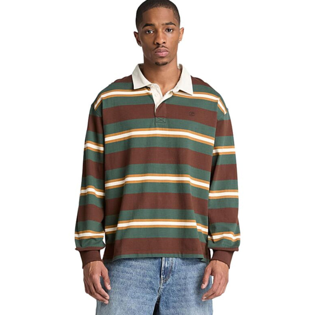 Bluzë Timberland LS Striped Rugby Polo CHICORY