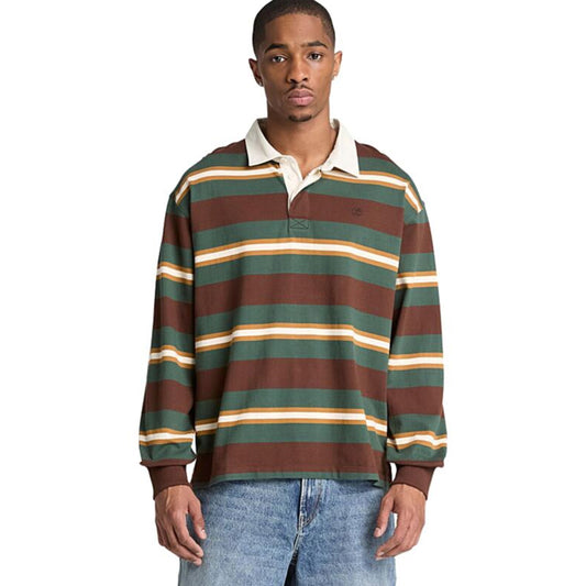 Bluzë Timberland LS Striped Rugby Polo CHICORY
