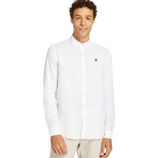 Këmishë Timberland MILL BROOK Linen Shirt WHITE